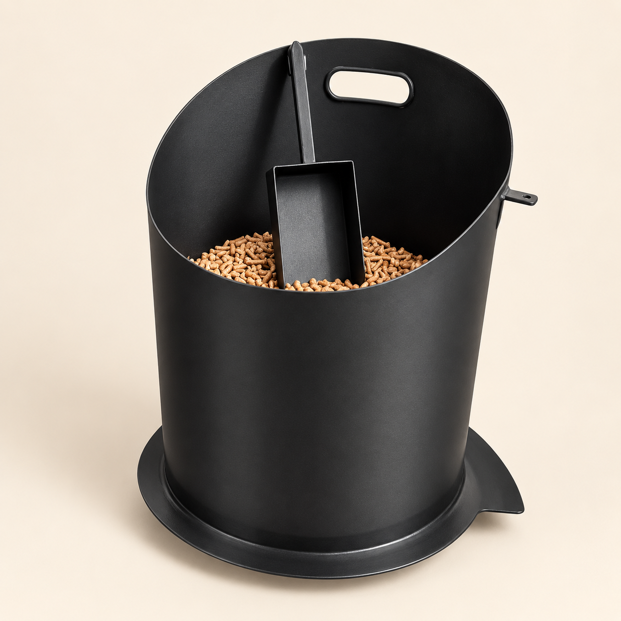 Porta Pellet Redondo con Ruedas