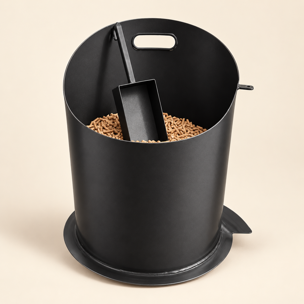 Porta Pellet Redondo con Ruedas