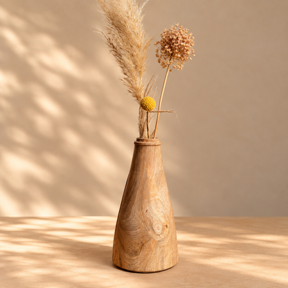 Florero torneado en madera de Radal